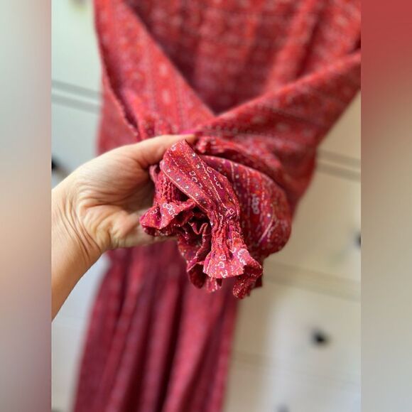 Neiman Marcus by Castleberry vintage dress midi red size S casual summer party - Picture 9 of 16